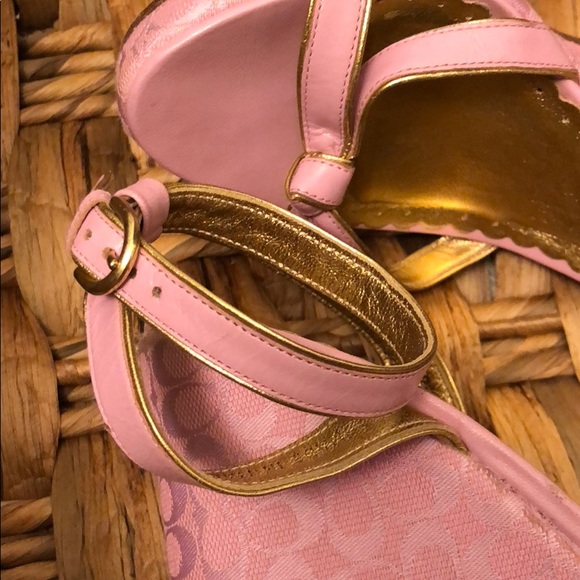 Coach Pink Wedge Sandals - Picture 3 of 6